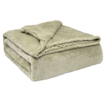 Plaid Manta Para Cama O Sofá Algodón Sarga 120x200 Cm Beige-gris con  Ofertas en Carrefour