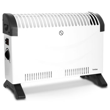 Convector Eléctrico Aire Caliente 3 Niveles Potencia Termostato Regulable Silencioso Portátil Blanco 2000w Briebe |