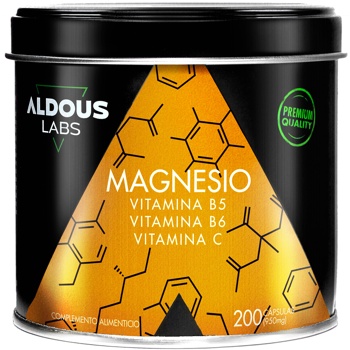 Magnesio Con Vitamina C, B5 Y B6 200 Cápsulas Aldous Labs