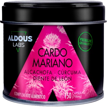 Cardo Mariano Con Alcachofa, Cúrcuma, Diente De León Y Desmodium 150 Cápsulas Aldous Labs