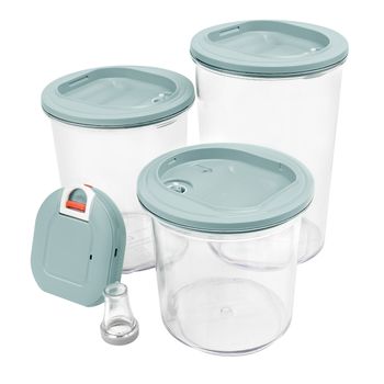 Set 3 Recipientes + Motor Para Hacer El Vacio Makecuisine Mc-cont3