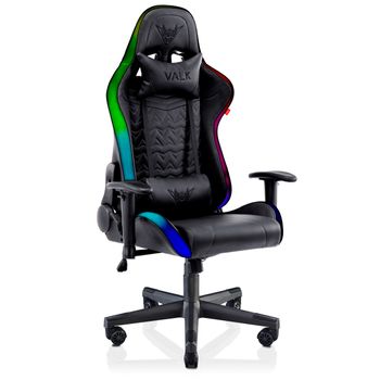 Silla Gaming Valk Skadi Negra Con Luces Led Rgb - Reclinable, Transpirable