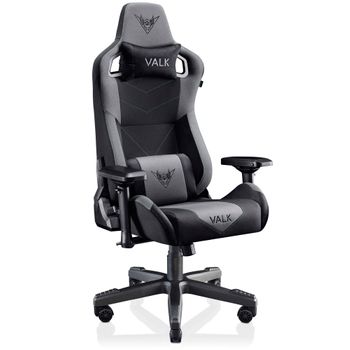 Silla Gaming Tela Valk Gaia Negro Ónix - Reclinable, Reposabrazos 4d