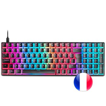 Mars Gaming Mkultra, Teclado Mecánico Negro Rgb, Switch Outemu Sq Marrón, Idioma Francés