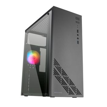 Mars Gaming Mc100, Caja Gaming Atx, Ventilador 90mm Frgb, Ventilación Convect-cool, Negro