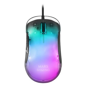 Mars Gaming Mmglow, Ratón Gaming Rgb Chroma-glow, Acabado Espejo, 12800 Dpi, Negro