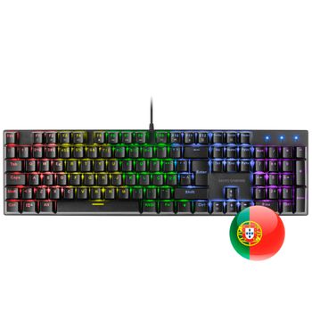 Mars Gaming Mk422 Negro, Teclado Gaming Rgb, Switch Mecánico Marrón, Idioma Portugués