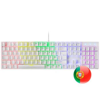 Mars Gaming Mk422 Blanco, Teclado Gaming Rgb, Switch Mecánico Rojo, Idioma Portugués