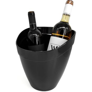 Vinak – Cubitera 4l Para Botellas De Vino Y Champagne Con Capacidad Para 1 O 2 Botellas. Enfriador De Botellas Con Asa Incorporada Resistente Y Elegante. Fabricada En Europa.