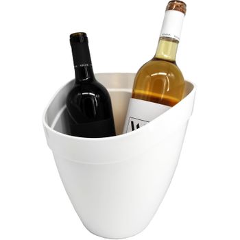 Vinak – Cubitera 4l Para Botellas De Vino Y Champagne Con Capacidad Para 1 O 2 Botellas. Enfriador De Botellas Con Asa Incorporada Resistente Y Elegante. Fabricada En Europa.