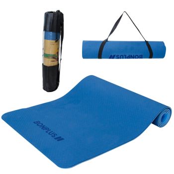 Esterilla De Yoga Y Pilates Reversible Azul Bonplus