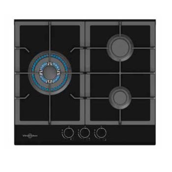 Placa Gas Vitrokitchen Cg630nn Cristal Negro Natural 3 Fuegos