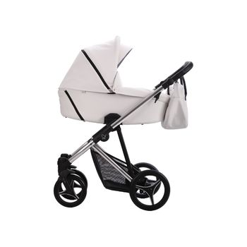 Adababy - Cochecito Torres, Carrito Bebe Hasta 22kg (4 Años), 2 Piezas Con Accesorios, Fácil De Plegar, Moderno, Funcional, Ligero Y Transpirable (blanco Y Plata)