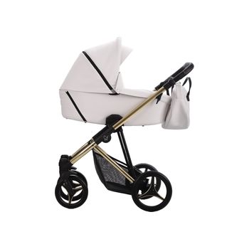 Adababy - Cochecito Torres, Carrito Bebe Hasta 22kg (4 Años), 2 Piezas Con Accesorios, Fácil De Plegar, Moderno, Funcional, Ligero Y Transpirable (blanco Y Dorado)