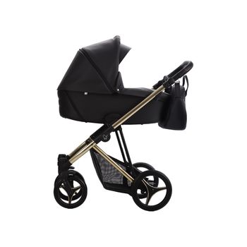 Adababy - Cochecito Torres, Carrito Bebe Hasta 22kg (4 Años), 2 Piezas Con Accesorios, Fácil De Plegar, Moderno, Funcional, Ligero Y Transpirable (negro Y Dorado)