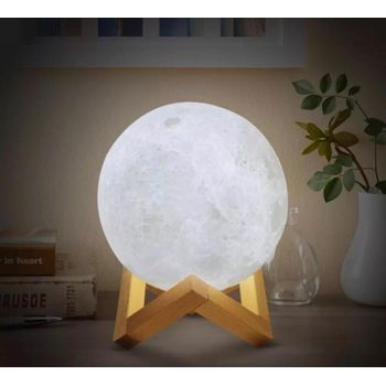 Lámpara Led Luna 3d Con 9 Colores Diferentes Con Mando