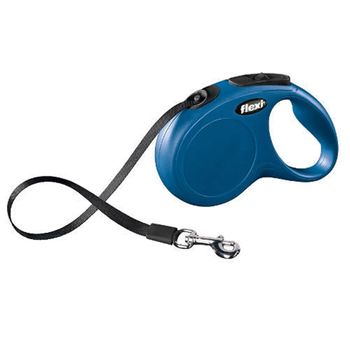 Correa Extensible Flexi New Classic De Cinta M En Color Azul | Correa De Perro Hasta 25 Kg | Correa De 5 Metros