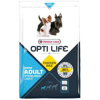 Pienso Para Perros Opti Life Adult Light Mini Con Pollo Y Arroz | Pienso Para Perros Mini Versele Laga | Comida Para Perros 7,5 Kgs