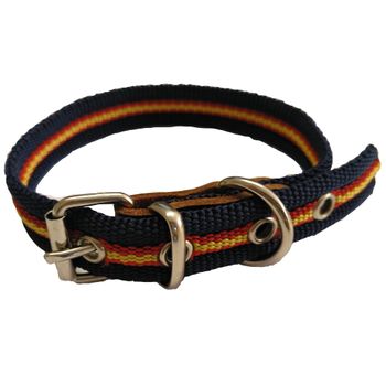 Collar De Perro Bandera De España Color Azul | Collar De Perro De Algodon | Collar 30 Cms