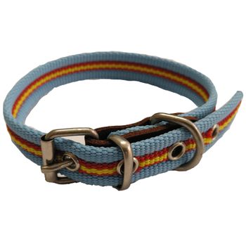 Collar De Perro Bandera De España Color Celeste | Collar De Perro De Algodon | Collar 30 Cms