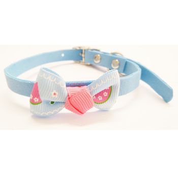 Collar Para Gato Con Lazo Celeste De Fieltro Con Cascabel | Oferta Exclusiva