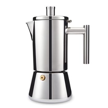 Cafetera  De Acero Inox Para Cocina De Inducción, Vitrocerámica, Eléctrica Y Gas -12 Tazas (550ml)