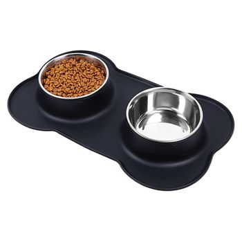 Comedero De Acero Inoxidable Con Base Antideslizante De Silicona Para Gatos Y Perros Pequeños. Ideal Para Comida Y Agua | Oferta Exclusiva