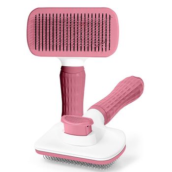 Cepillo Rosa Para Mascotas De Pelo Largo Y Corto Con Sistema De Clic Para Atrapar Pelos | Oferta Exclusiva