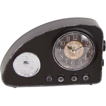 Reloj De Mesa Radio Vintage - Negro