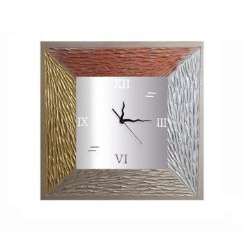 Reloj Artesanal De Pared Lux Oro - Plata - Rosa 70 X 70 X 3,5 Cm