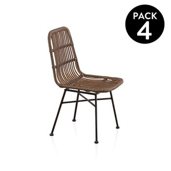 Pack 4 Sillas Comedor Rattan Thailand - Compra Online