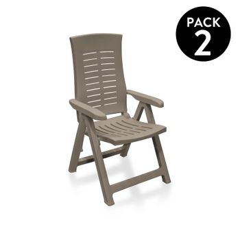 Pack 2 Sillones Exterior Makani Taupé58 X 108 X Cm