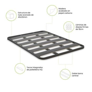 Somier 120x190 Cm Multiláminas Con Reguladores Lumbares Tubo Acerado 40x30  Mm Láminas De Haya Antideslizantes. Patas No Incluidas. con Ofertas en  Carrefour