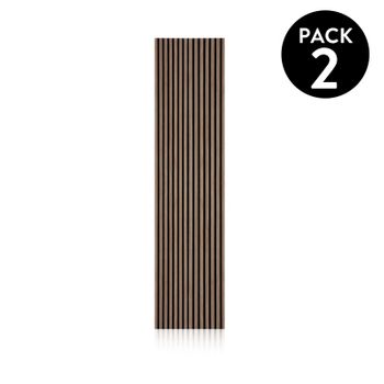 Pack 2 Paneles Acústicos Noiseless 240 Roble Honey - Negro 60 X 240 X 2,2 Cm