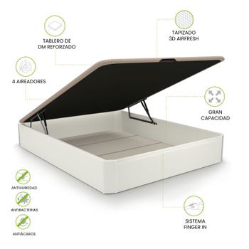 Cama Canape Rus En Blanco Brillo Para Colchones De 150x190 Con 4 Cajones 37  Cm(alto)160 Cm(ancho)197 Cm(largo) con Ofertas en Carrefour