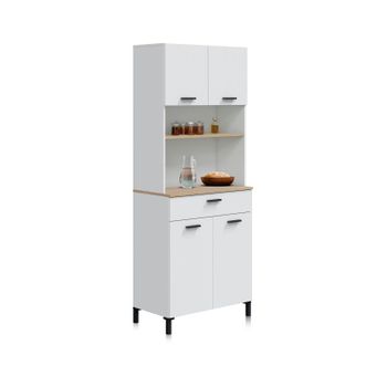 Buffet Cocina Napoli Melamina Miroytengo 84x177x40 Cm - Roble Y Negro con  Ofertas en Carrefour