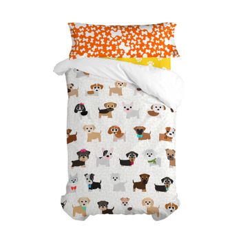 Juego Nórdico 2 Piezas 100% Algodón Dogs 140x200 Cm (cama 80) Multicolor