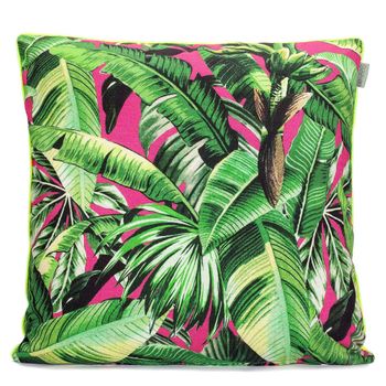 Funda De Cojín Decorativo 100% Algodón Pink Palm 50x50 Cm Multicolor