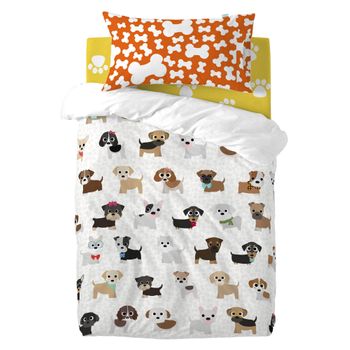 Juego Nórdico 2 Piezas 100% Algodón Dogs 100x135 Cm (cuna) Multicolor