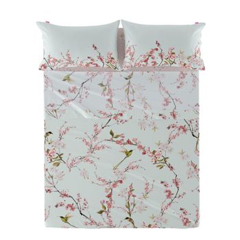 Sábana 100% Algodón Chinoiserie 260x270 Cm (cama 180/200) Multicolor