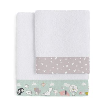 Briebe Polka Dots Juego Toallas Baño, 100% Algodón, Rizo 450gr, Set 3  Piezas Ducha Manos