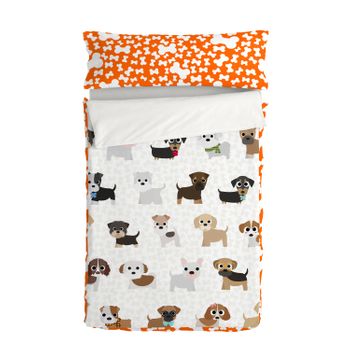 Saco Nórdico 100% Algodón Dogs 90x200 Cm (cama 90) Con Relleno Multicolor