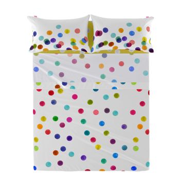 Sábana 100% Algodón Confetti 160x270 Cm (cama 80/90) Multicolor