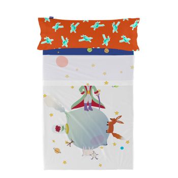 Juego De Sábanas 2 Piezas 100% Algodón Le Petit Prince 160x270 Cm (cama 80/90) Multicolor