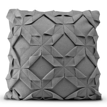 Funda De Cojín Decorativo Origami Felt 50x50 Cm Gris