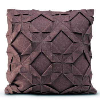 Funda De Cojín Decorativo Origami Felt 50x50 Cm Burdeos
