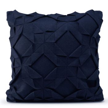 Funda De Cojín Decorativo Origami Felt 50x50 Cm Azul Marino