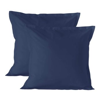 Funda De Almohada 100% Algodón Basic 60x60 Cm (x2) Azul Marino