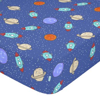 Bajera 100% Algodón Space Rocket 105x200x32 Cm (cama 105) Multicolor