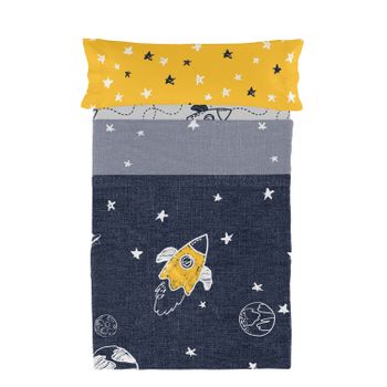 Juego De Sábanas 2 Piezas 100% Algodón Starspace 160x270 Cm (cama 80/90) Multicolor